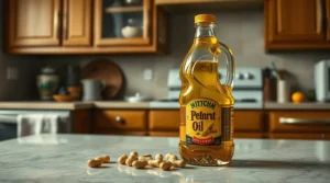 a bottle of peanut oil