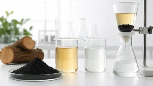 Wood-Based Activated Carbon for Gelatin Decolorization and Purification